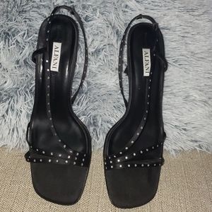 Black strap heels